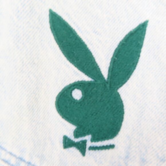 Playboy Pacsun Jeans Womens 26 Blue Denim Bunny Mid Rise Straight Leg Ripped - Picture 7 of 12